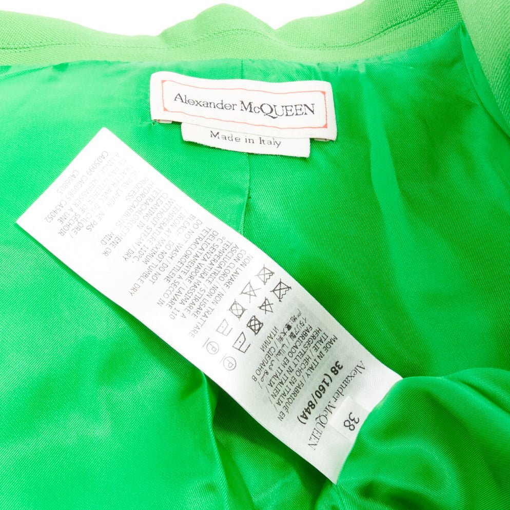 ALEXANDER MCQUEEN 2022 green wool double breasted wrap