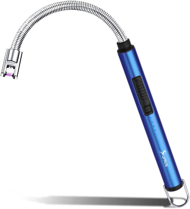Candle Rechargeable Electric Arc Lighter Triple Safety Long Lighter Stainless St