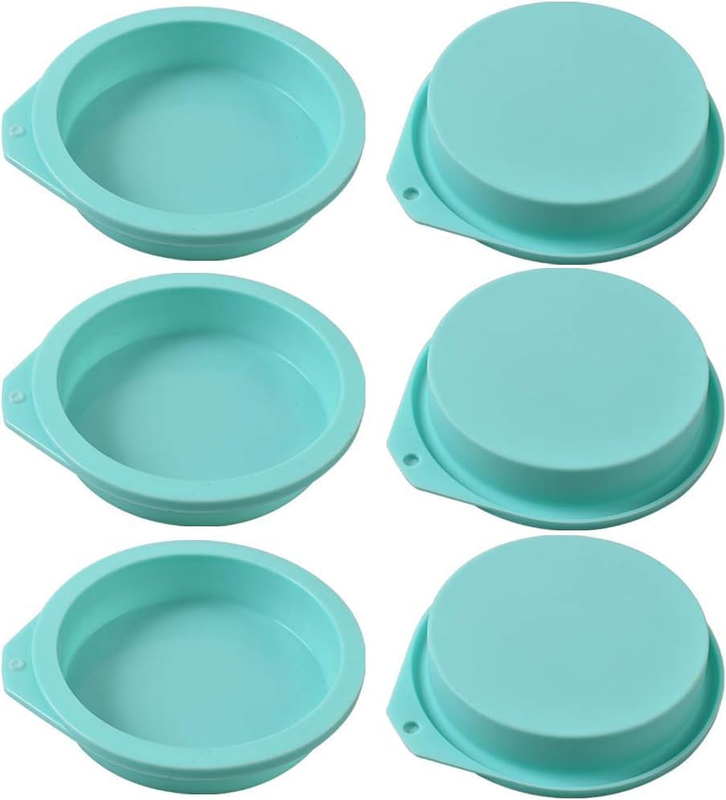 Silicone round Cake Mold, 6 Packs 4 Inch Silicone Disc like Mold for Baking Cake