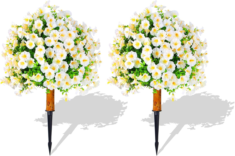 Enhance Your Patio and Porch with a Stunning Artificial Topiary Set of 2 - Perfect Outdoor Decor Featuring UV Resistant Fake Trees and Faux Plants for Front Door and Porch Decorations