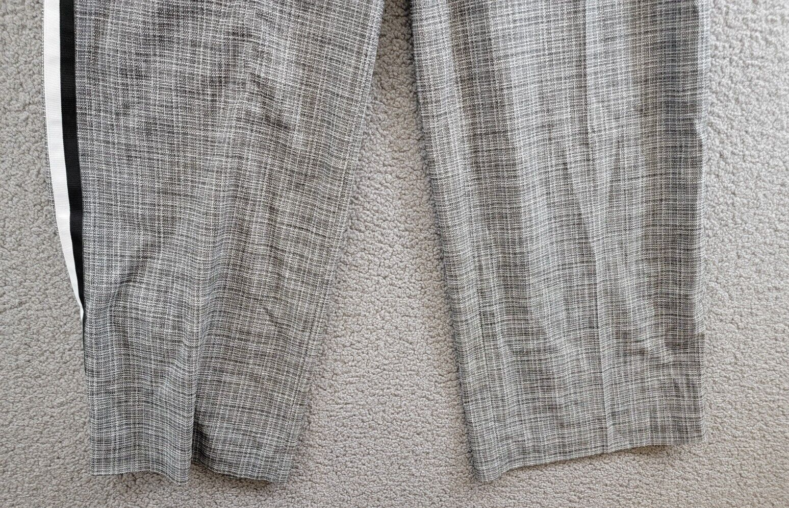 KARL LAGERFELD PARIS Plaid Side-Stripe Wide-Leg Pants Women's 10 Gray Multi - Picture 4 of 19