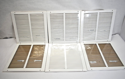6 AC Heat Air Return Vent Cover Grille 12x12 Duct Size Steel Ceiling Wall White