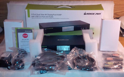 NEW IOGEAR 2-Port Dual View 4K DisplayPort KVMP with USB 3.0 and Audio GCS1942
