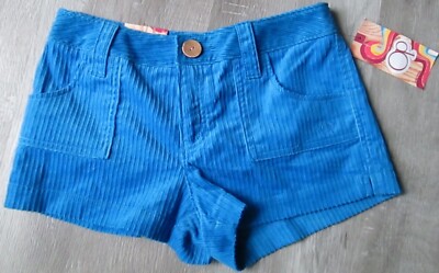NWT! 2009 OP OCEAN PACIFIC CORDUROY SHORTS BLUE BLITZ WOMENS SZ 7 FREE SHIP!