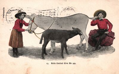 Vintage Postcard 1908 Hello Central Give Me 999 Kind Regards To Marie Chapple IN