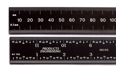 Tools 12'' 300 Mm English / Metric Black Chrome ''high Contrast'' Machinist Ruler W