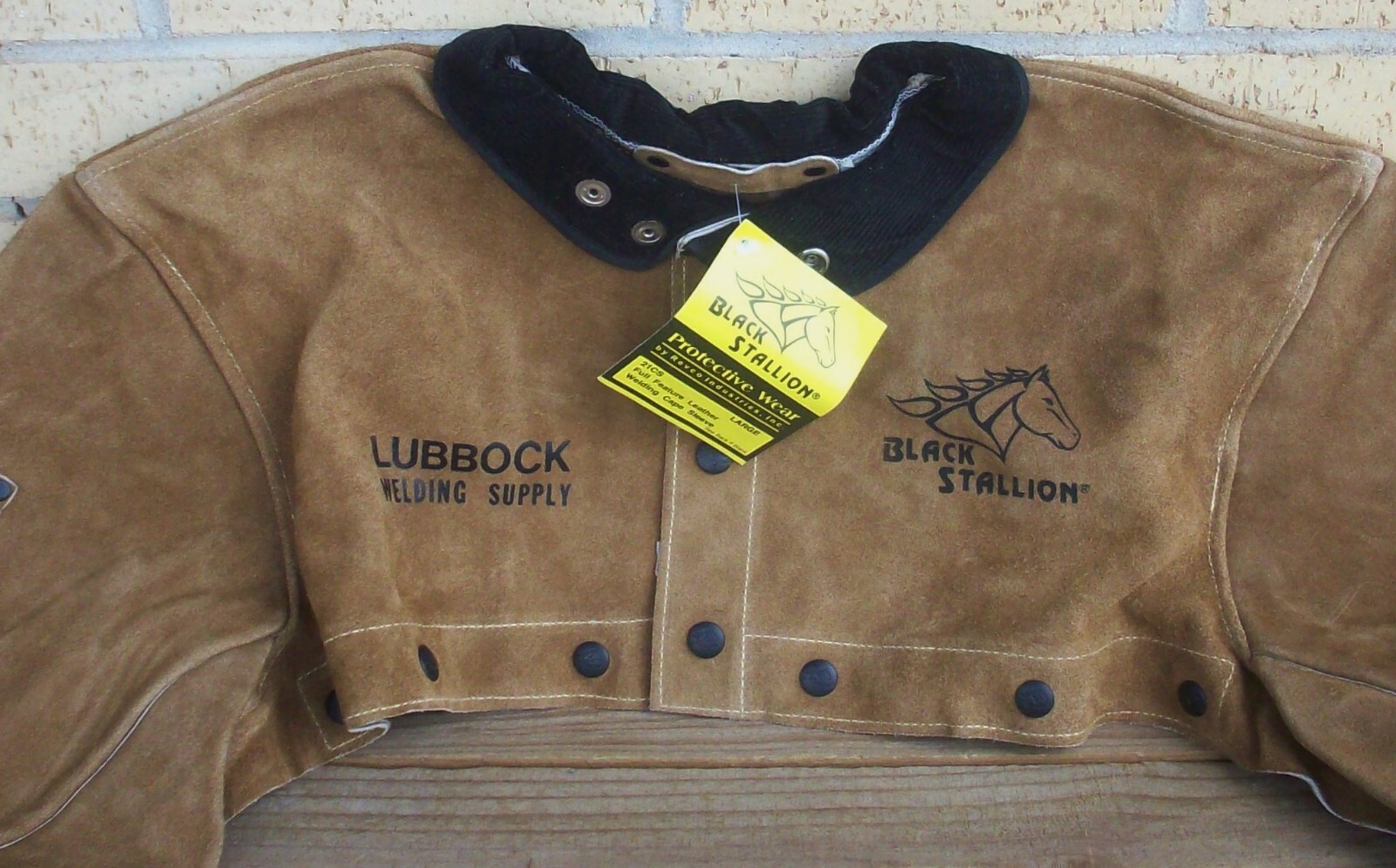 Welding Cape Sleeve Full Feature Leather~Black Stallion Protective Wear 21CS~LG