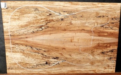 Flame Spalted Maple #9060 Luthier 5A Bass Guitar Top Set  23.75 x 15.25 x .500