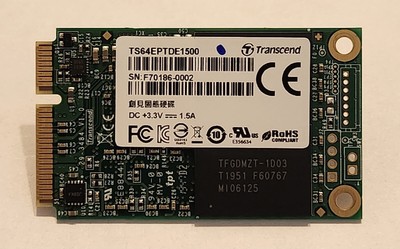 Transcend TS64EPTDE1500 SSD 64GB mSATA SATA *OEM NEW Edge-core* 7712