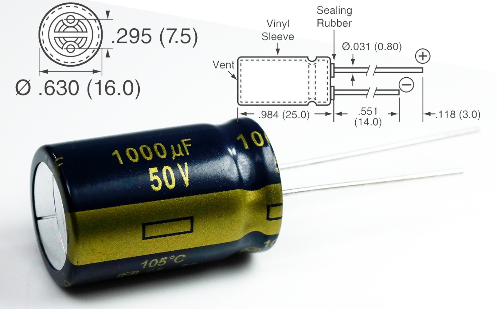 Details about / LOT OF 10 PANASONIC ECE-A1HFS102 RADIAL CAPACITOR 1000UF 50V 105C