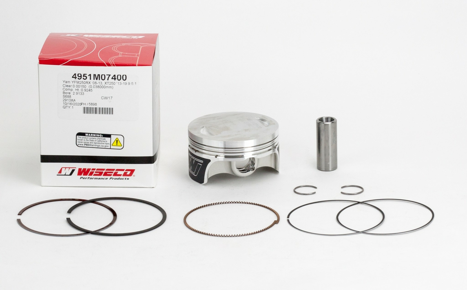 バムとケロ Yamaha XT250, 2013-2018, Wiseco Std Piston Kit - 4951M07400
