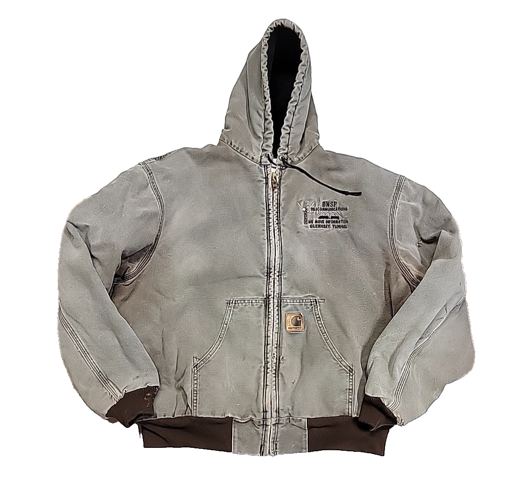 Vintage Carhartt J68CHT Quilted Lined Distressed BNSF