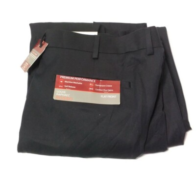Louis Raphael Rosso Black Straight Fit Slacks Men's 42x30 NEW