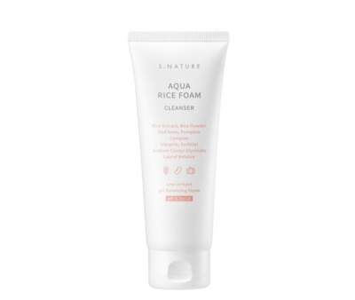 S.NATURE Aqua Rice FOAM CLEANSER 160ml pH 5.5, 2022 F/W New