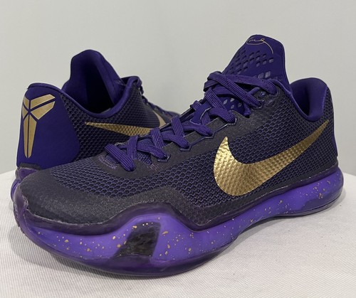 NIKE KOBE 10 X ID MAMBA Purple Gold Speckle Lakers 777411 NIKE KOBE 10 X ID MAMBA Purple Gold Speckle Lakers 777411