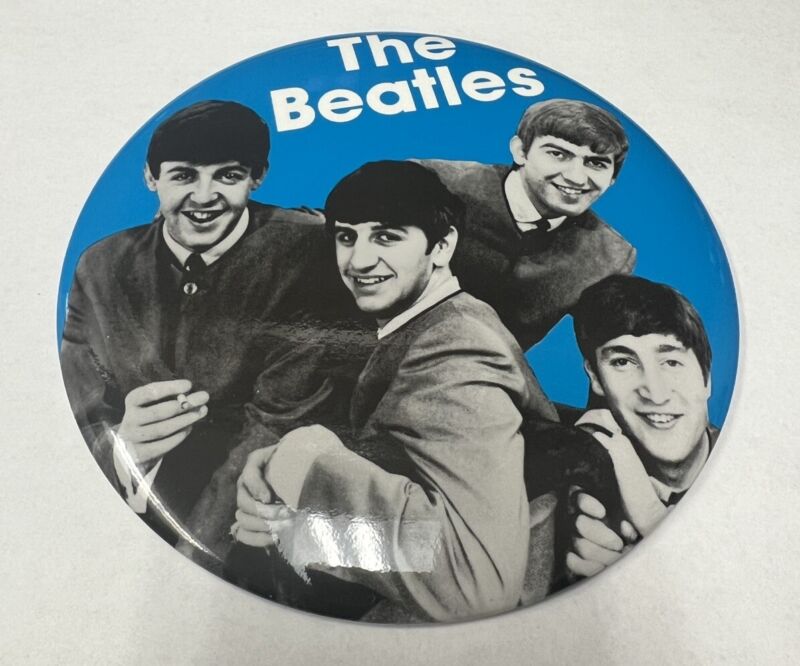 The Beatles Beatles Button Pin Blue Large 6”