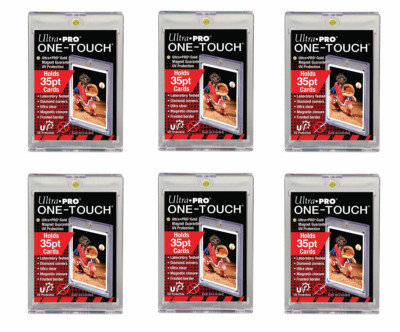 (6-Pack) Ultra Pro One Touch Magnetic Trading Card Holder Regular 35pt w/ UV