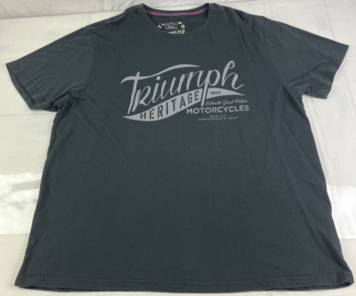 TRIUMPH MOTORCYCLES 1902 HERITAGE MENS 2X TSHIRT BLACK AUTHENTIC