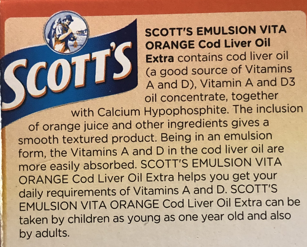 Купить Бад 4 x 400ml Scott's Emulsion Vita Orange Flavor Cod Liver Oil ...
