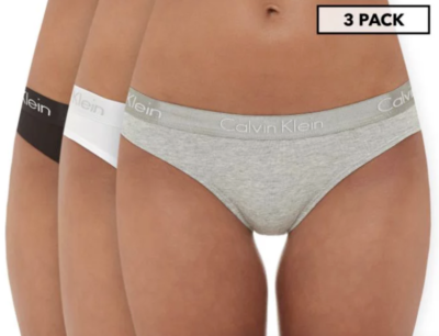 3 Pack CK Calvin Klein Women s Cotton Bikini Brief Panties Underwear Thick Band