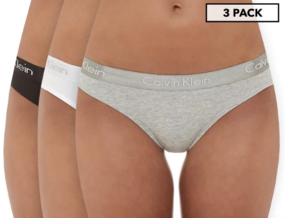 3-Pack CK Calvin Klein Women's Cotton Bikini Brief Panties