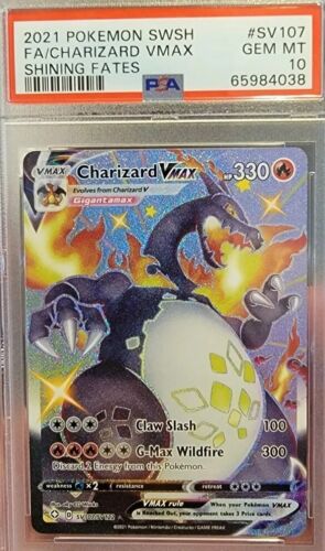 PSA 10 GEM MINT SHINY CHARIZARD VMAX Pokemon Card 2021 PSA 10 GEM MINT SHINY CHARIZARD VMAX Pokemon Card 2021