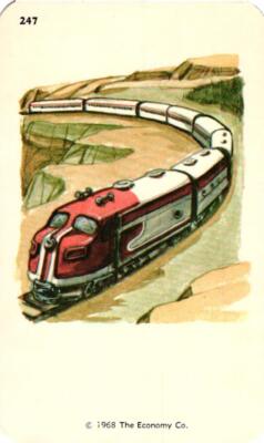 1968 Kindergarten Flash Card Train #247 Economy Co. Smash Book Scrapbook