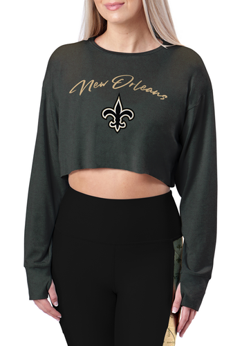 Женский укороченный топ Certo By Northwest NFL New Orleans Saints Central, черный