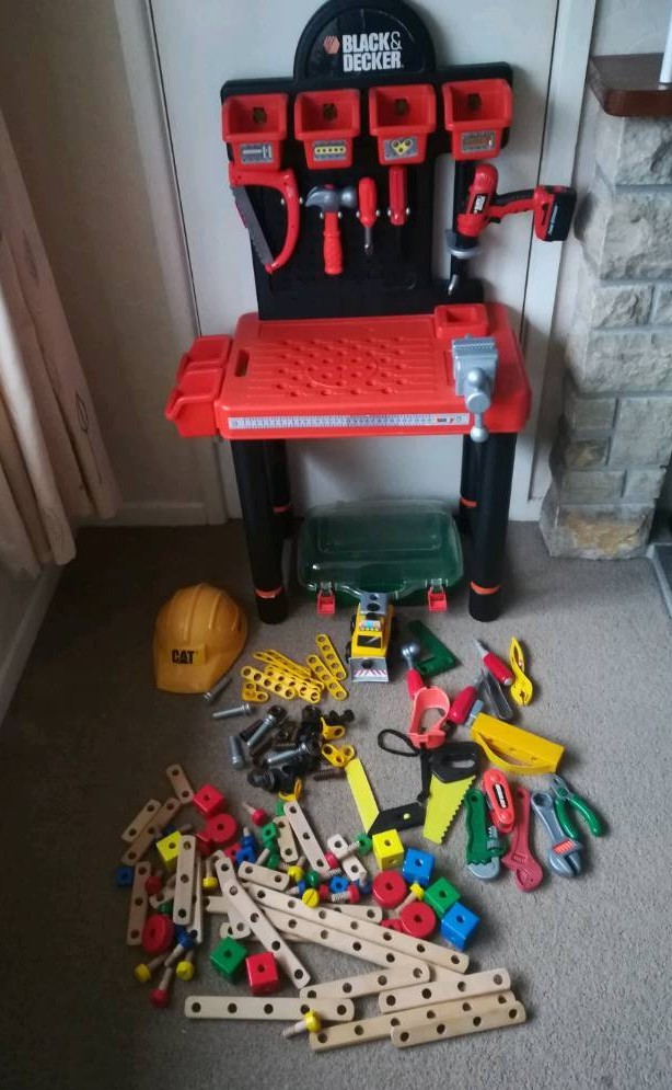 Black & Decker kids workbench with tools and wooden set in Poole, Dorset Gumtree