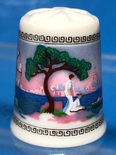 Vintage THIMBLE Apollon Porcelain Aegean Summer Greek GREECE