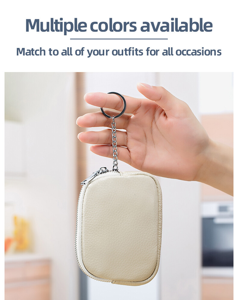 Women's Leather Coin Change Purse Small Wallet Zipper Card Holder Keychain Bag