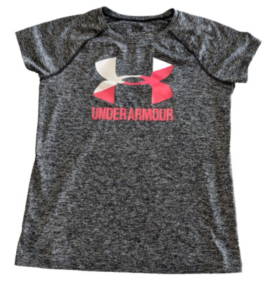 UNDER ARMOUR HEATGEAR Big Logo  Short Sleeve Girl s Sz YLG / Large