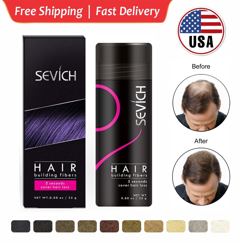 Sevich Hair Building Fiber Hair Loss Concealer Thickening Fibers Spray Powder US