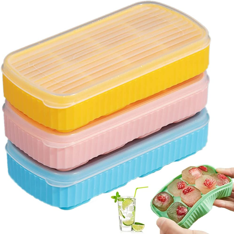 Mini Ice Cube Trays for Freezer, Silicone Ice Cube Trays with Lid for Mini Fridg