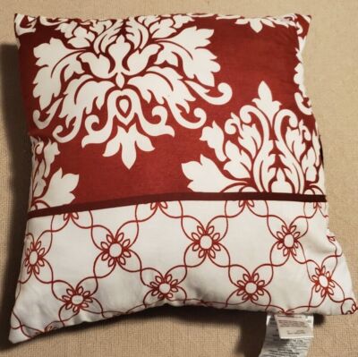 Essential Home Throw Pillow 16'' x 16'' Red And Brown