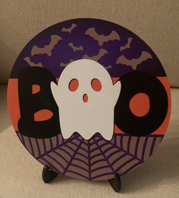 Halloween Boo Wood Decor Easel Included