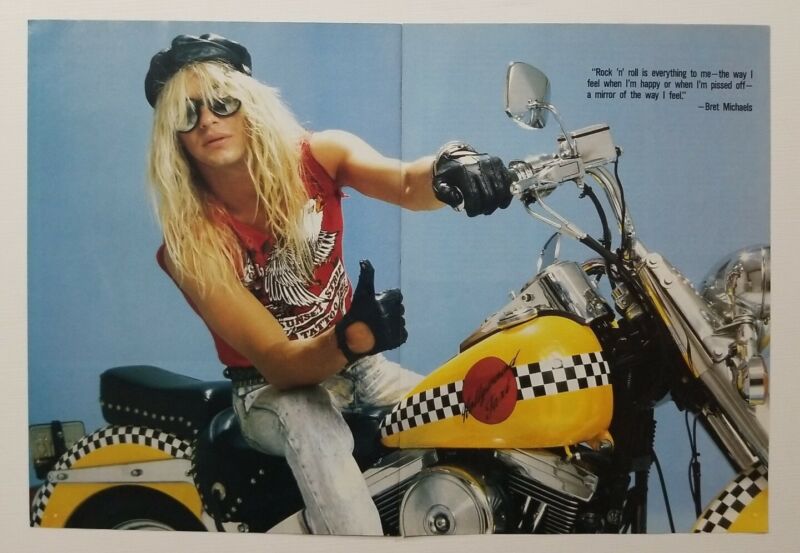 POISON / BRET MICHAELS / DOUBLE FULL PAGE PHOTO PINUP POSTER MAGAZINE CLIPPING