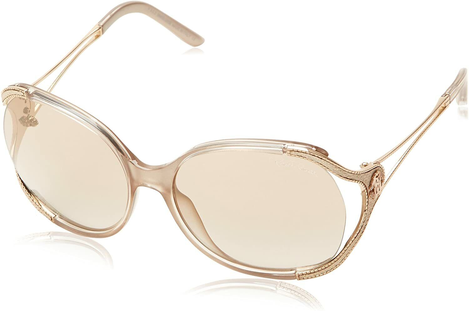 Pre-owned Roberto Cavalli Rc669s-6257l Clerodendro Glossy Beige Frame Women's Sunglasses
