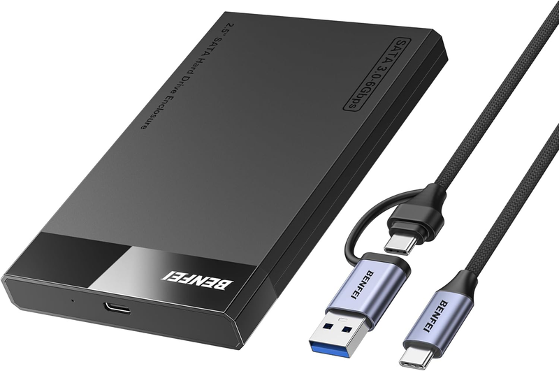 2.5 Inch SATA to USB Tool Free External Hard Drive Enclosure (6Gbps, Optimized f