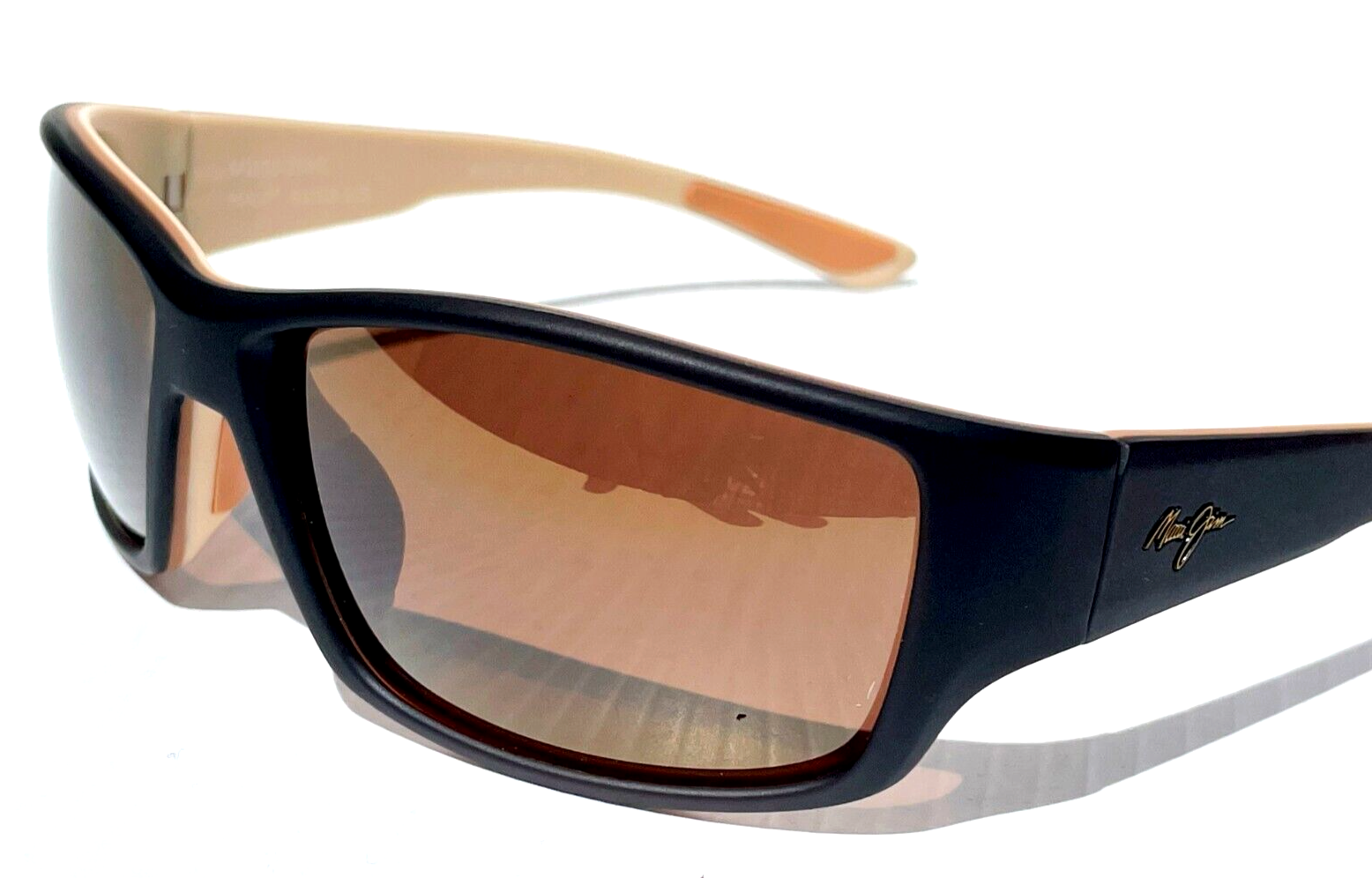 Pre-owned Maui Jim Local Kine Mat Brown & Tan Polarized Brown Glass Sunglass H810-25mc