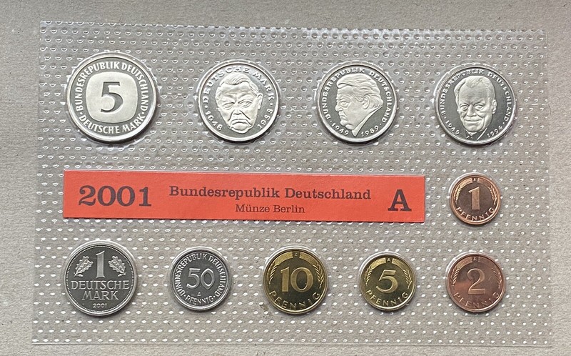 Sammlerst Letzter KursmÃ¼Nzsatz Dm - 2001 A, Stempelglanz