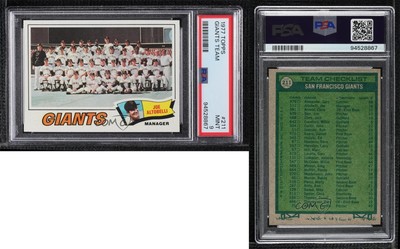 1977 Topps Joe Altobelli San Francisco Giants #211 PSA 9 MINT Rookie RC