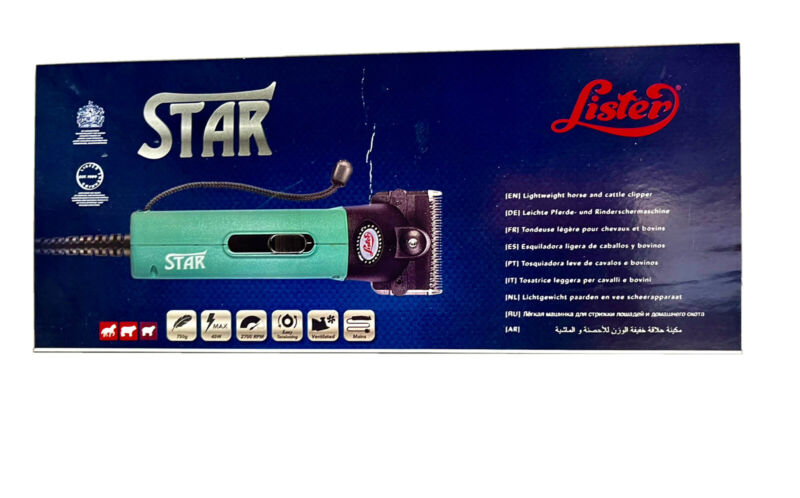 Lister Star Large Animal Clipper with Fine Blade for Horses, Cattle, Sheep. NEW.