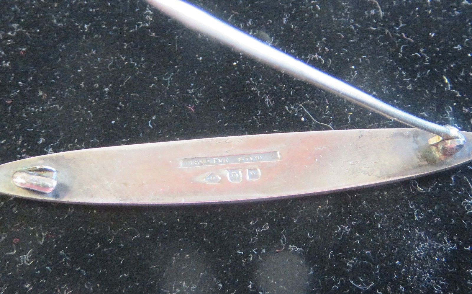 Vintage Champleve Sterling Enameled Guilloche Pin