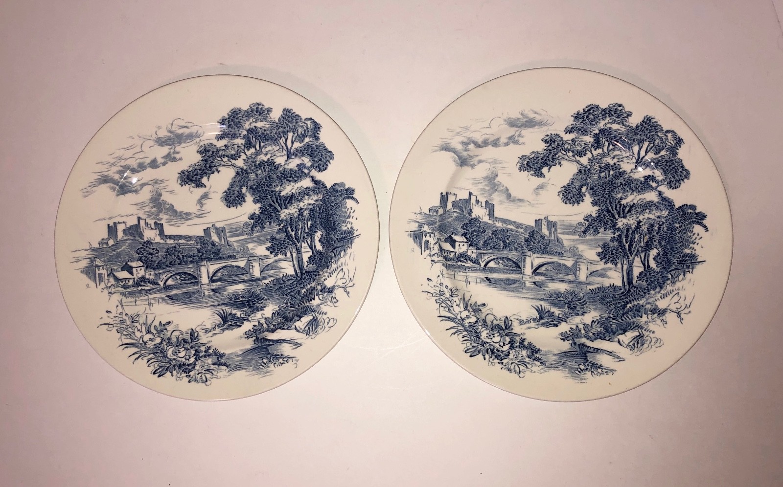 Set Of 2 Wedgwood & Co. Ltd England Countryside Blue 10