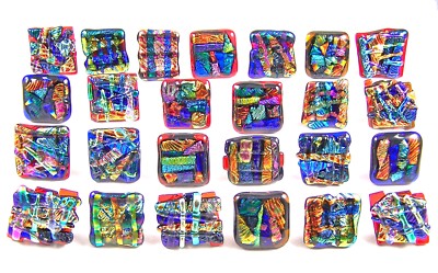 DICHROIC Glass Cabinet Knobs Drawer Pulls Rainbow Custom Kitchen Bathroom Colors