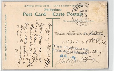 VINTAGE POSTCARD  PHILIPPINES  1910  BAGUIO   TRIBE  MUSICIAN