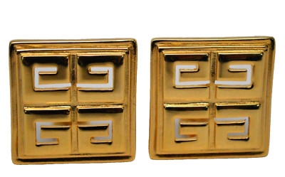 Givenchy Gold Plated GG Logo 1'' Square Clip-on  Earrings