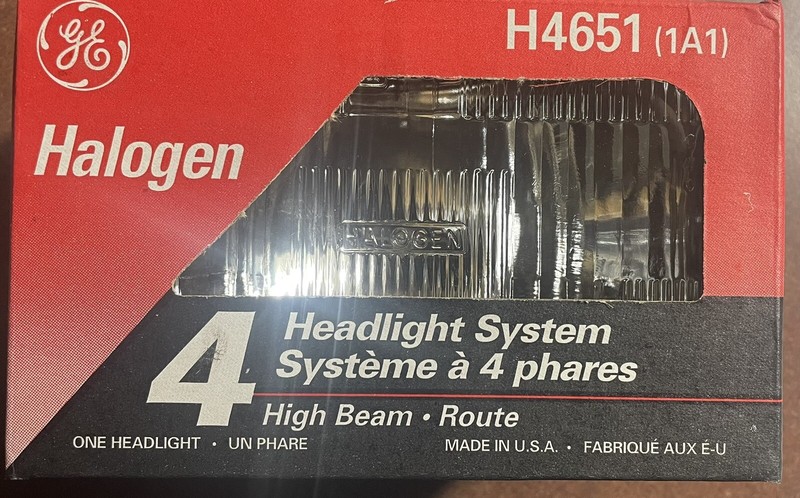 GE Hallogen Headlight Bulb H4651 ( 1A1) High Beam Replaces