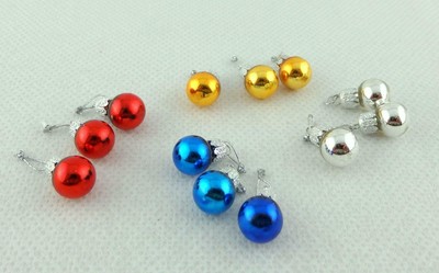 Dollhouse 12 Coloured Baubles Miniature Christmas Tree Ornaments Decorations